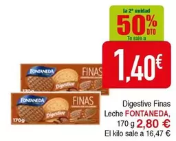 Oferta de Fontaneda - Digestive Finas Leche por 2,8€ en Masymas