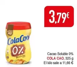 Oferta de Cola Cao - Cacao Soluble 0% por 3,79€ en Masymas