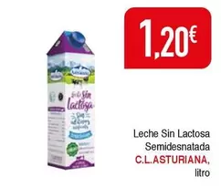 Oferta de La Asturiana - Leche Sin Lactosa Semidesnatada por 1,2€ en Masymas