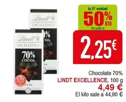 Oferta de Lindt - Chocolate 70% por 4,49€ en Masymas