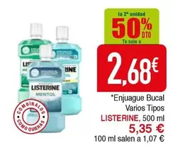 Oferta de Listerine - Enjuague Bucal por 5,35€ en Masymas