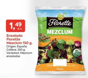 Oferta de Florette - Ensalada Mezclum por 1,49€ en Suma Supermercados