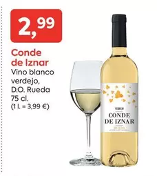 Oferta de Conde de Iznar - Vino Blanco Verdejo, D.o. Rueda por 2,99€ en Suma Supermercados