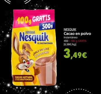 Oferta de Nesquik - Cacao En Polvo por 3,49€ en Hiper Usera