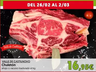 Oferta de Castilnovo - Chuletón por 16,95€ en Hiper Usera