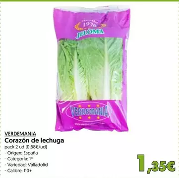 Oferta de Origen - Corazón De Lechuga por 1,35€ en Hiper Usera