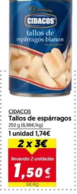 Oferta de Cidacos -  Tallos De Esparragos por 1,5€ en Hiper Usera