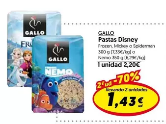 Oferta de Gallo - Pastas Disney por 2,2€ en Hiper Usera