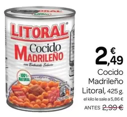 Oferta de Litoral - Cocido Madrileño por 2,49€ en Supermercados El Jamón