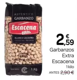 Oferta de Escacena - Garbanzos Extra por 2,59€ en Supermercados El Jamón