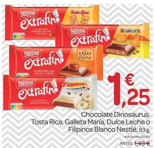 Oferta de Nestlé - Chocolate Dinosaurus por 1,25€ en Supermercados El Jamón