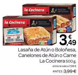 Oferta de La Cocinera - Lasaña De Atún O Boloñesa por 3,49€ en Supermercados El Jamón