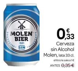 Oferta de Molen Bier - Cerveza Sin Alcohol por 0,33€ en Supermercados El Jamón