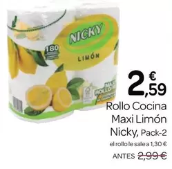 Oferta de Nicky - Rollo Cocina Maxi Limon por 2,59€ en Supermercados El Jamón