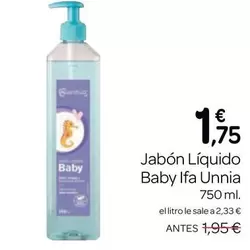 Oferta de Ifa Unnia - Jabón Líquido Baby por 1,75€ en Supermercados El Jamón