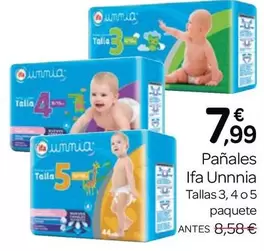 Oferta de Ifa Unnia - Pañales por 7,99€ en Supermercados El Jamón