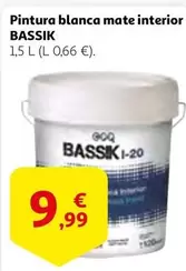 Oferta de Bassik - Pintura Blanca Mate Interior por 9,99€ en Alcampo