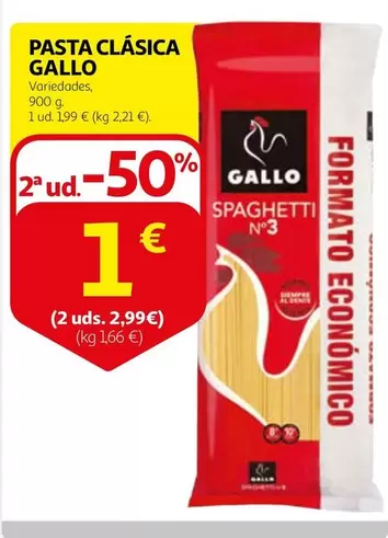 Oferta de Gallo - Pasta Clasica por 1,99€ en Alcampo