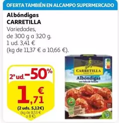 Oferta de Carretilla - Albondigas por 1,71€ en Alcampo