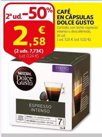 Oferta de Nescafé - Café En Cápsulas Dolce Gusto por 2,58€ en Alcampo