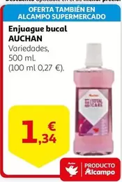 Oferta de Auchan - Enjuague Bucal por 1,34€ en Alcampo