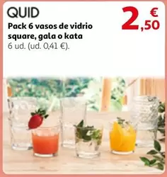 Oferta de Quid - Pack 6 Vasos De Vidrio Square, Gala O Kata por 2,5€ en Alcampo