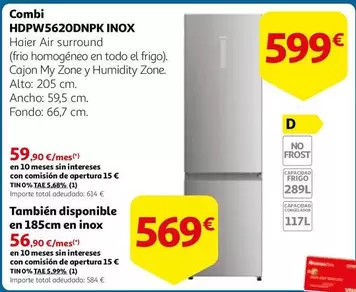 Oferta de Haier - Combi HDPW5620DNPK por 599€ en Alcampo