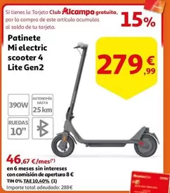 Oferta de Alcampo - Patinete Mi Electric Scooter 4 Lite Gen2 por 279,99€ en Alcampo