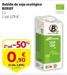 Oferta de Berief - Bebida De Soja Ecologica por 1,79€ en Alcampo