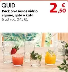 Oferta de Quid - Pack 6 Vasos De Vidrio Square/ Gala O Kata por 2,5€ en Alcampo