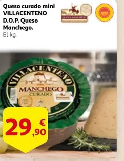 Oferta de Villacenteno - Queso Curado Mini D.O.P. Queso Manchego por 29,9€ en Alcampo