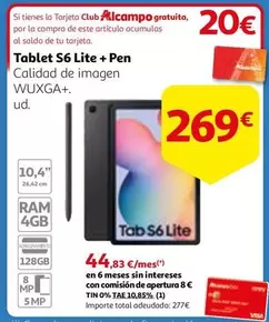 Oferta de Alcampo - Tablet S6 Lite + Pen por 269€ en Alcampo