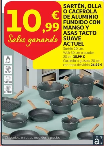 Oferta de Mango - Sarten, Olla O Cacerola De Aluminio Fundido Con Mango Y ASAS Tacto Suave por 10,99€ en Alcampo