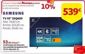 Oferta de Alcampo - Samsung Tv 55" 55Q60D por 539€ en Alcampo