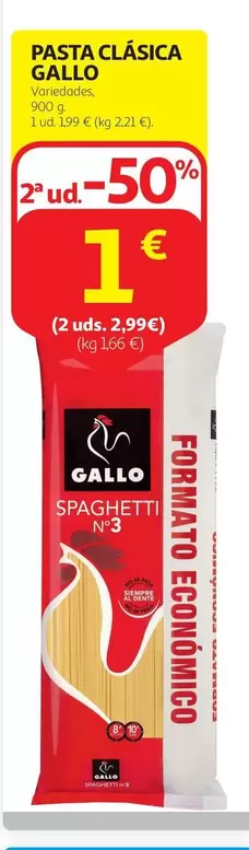 Oferta de Gallo - Pasta Clasica por 2,99€ en Alcampo