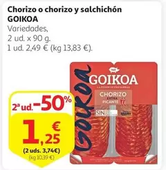 Oferta de Goikoa - Chorizo O Chorizo Y Salchichon por 2,49€ en Alcampo