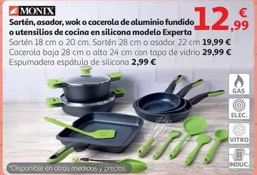 Oferta de Monix - Sarten, Asador, Wok O Cacerola De Aluminio Fundido O Utensilios De Cocina En Silicona Modelo Experta por 12,99€ en Alcampo