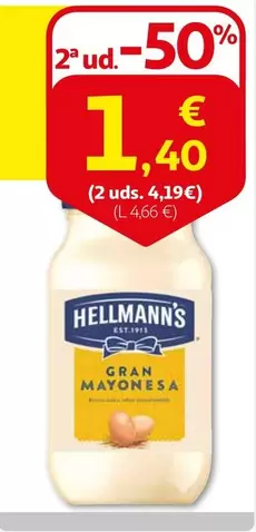 Oferta de Hellmann's - Mayonesa por 4,19€ en Alcampo