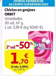 Oferta de Orbit - Chicles En Grajeas por 3,39€ en Alcampo