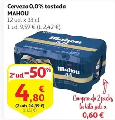 Oferta de Mahou - Cerveza 0,0% Tostada por 9,59€ en Alcampo