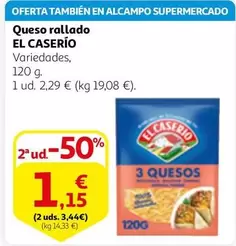 Oferta de El Caserío - Queso Rallado por 2,29€ en Alcampo