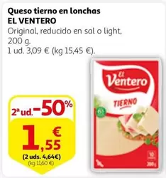 Oferta de El Ventero - Queso Tierno En Lonchas por 3,09€ en Alcampo