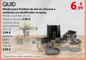 Oferta de Quid - Quid Moldes Para Freidora De Aire En Silicona O Aceiteras Con Dosificador En Spray por 6,99€ en Alcampo