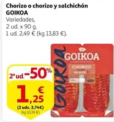 Oferta de Goikoa - Chorizo O Chorizo Y Salchichón  por 2,49€ en Alcampo