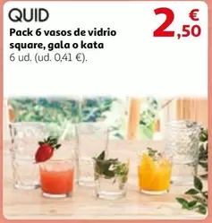 Oferta de Quid - Pack 6 Vasos De Vidrio Square, Gala O Kata por 2,5€ en Alcampo