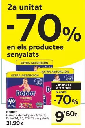 Oferta de Dodot - Gamma De Bolquers Activity Extra por 31,99€ en Caprabo