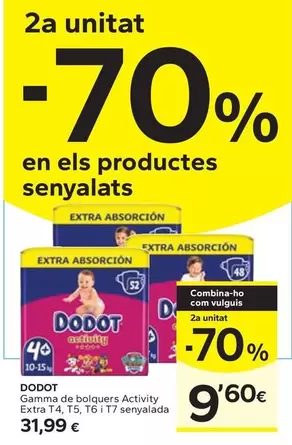 Oferta de Dodot - Gamma De Bolquers Activity Extra por 31,99€ en Caprabo