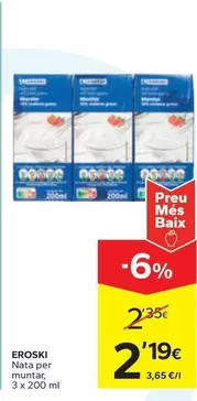 Oferta de Eroski - Nata Per Muntar por 2,19€ en Caprabo