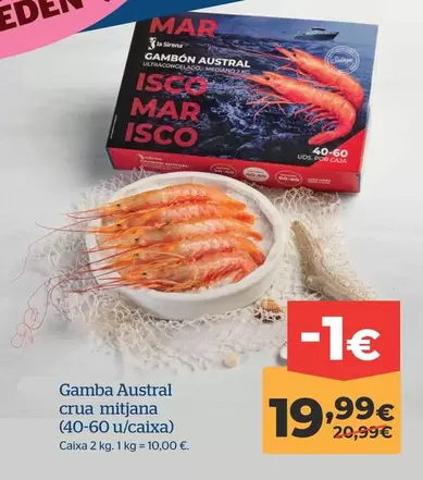 Oferta de La Sirena - Gamba Austral Crua Mijuana por 19,99€ en La Sirena