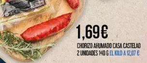 Oferta de Casa Castelao - Chorizo Ahumado por 1,69€ en Claudio